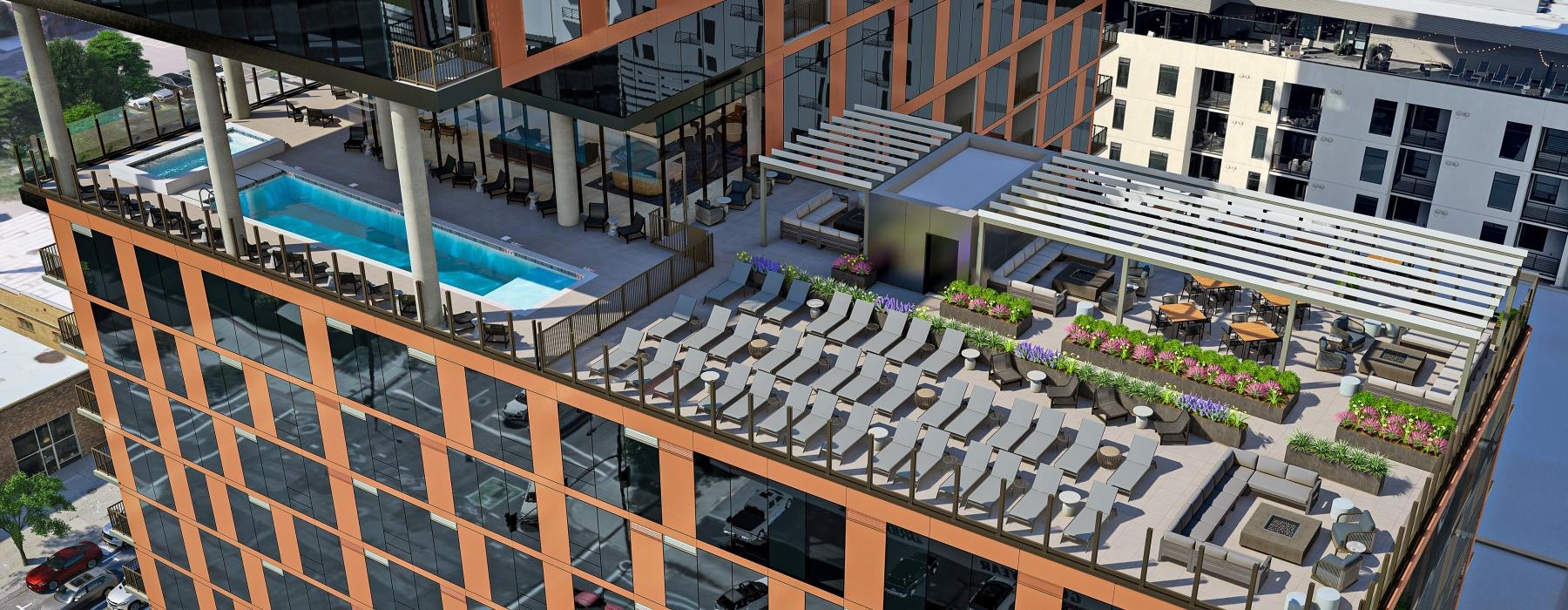 rooftop swimming pool and lounge